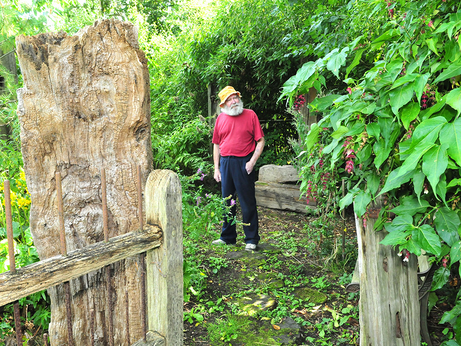 Portrait of musician and artist Martin Ash at home in Devon.
