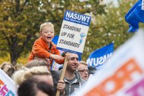Barkers Pool Sheffield South Yorkshire England - Thousands of teachers attend rallies in Birmingham, Sheffield and Cambridge to express their anger with Education Secretary Michael Gove and the Coalition Government.
Thousands of teachers across four English regions cause full or partial school closures and affected tens of thousands of school children as two of England's biggest teaching unions - the National Union of Teachers (NUT) and the NASUWT went ahead with a one-day strike in a bitter dispute over pay, pensions and working conditions.
1 October 2013
Image © Paul David Drabble
www.pauldaviddrabble.co.uk