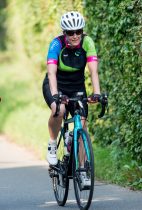 Sophie, Countess of Wessex accompanied by her trainer has her final training session ahead of her Edinburgh to London bike ride on behalf of the Duke of Edinburgh's Award in Farnham