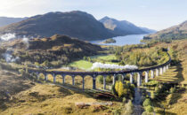 BIG LADDER PICTURES OF THE YEAR- 
GLENFINNAN- SCOTLAND : Scotlands West Coast puts on a stunning display of Autumn Colours as The Jacobite Steam Train crosses the Glenfinnan Viaduct on the West Coast Railway.  Otherwise known as "Harry Potters Railway" The Viaduct appeared in 3 of the blockbuster films showcasing the stunning Scottish Scenery to the wider world. This image taken this morning Tuesday 18th October 2022. Photograph By Chris Gorman / Big Ladder. 07555419581