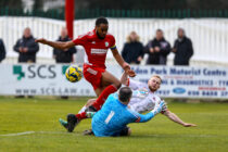 The Isthmian South East League clash between Beckenham Town FC and Ramsgate FC at Eden Park Avenue, Chatham