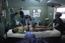 15-year-old Majad one of three cousins who were injured when a legacy shell went off near where they were playing in Gaza City. Palestinian and British surgeons at Al-Shifa hospital in Gaza helped to save his life despite his severe injuries.
Photo:Philip Coburn