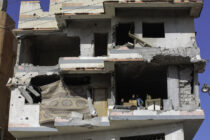 Family living in their partially destroyed home in Gaza. Six months after the last Gaza war with Israel many homes have not been rebuilt or repaired.
Photo:Philip Coburn 2015