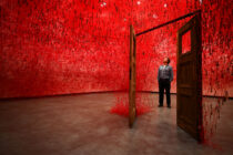 LONDON, ENGLAND - FEBRUARY 16: Threads of Life by Chiharu Shiota goes on display as part of a new exhibition at The Hayward Gallery on February 16, 2026 in London, England.