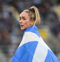 Eilish McColgan of Scotland wins the Women’s 10,000 metres in the Athletics on day six of the Birmingham 2022 Commonwealth Games at Alexander Stadium, Birmingham