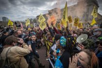 The “Kill the Bill” march passes Buckingham Palace, London, 3 April 2021. Several human rights groups have claimed that the Government’s ‘Police, Crime, Sentencing and Courts Bill’ will effectively criminalise any form of public protest not sanctioned by the State.