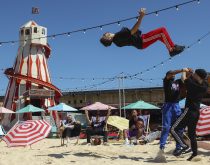 360 ALLSTARS perform tricks and acrobatics at London Wonderground, a supercharged urban circus in Earls Court, London, United Kingdom. Photo by Avalon / Cat Morley