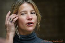 Charlotte Philby author of ‘Edith and Kim’, a novel about her grandfather the spy Kim Philby and photographer Edith Tudor-Hart. Photographed at St Cross College, Oxford. FT Weekend Oxford Literary Festival, 30 March 2022. Photo © Graham Harrison.