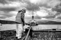 The last paddle steamship built in Britain, the Maid of the Loch, which has been moored derelict on Loch Lomond in the Trossachs National Park, is pulled out of the water for only the second time in 40 years for refurbishment.
© Dave Johnston / EEm