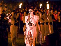 Pictured: participants prepare for the festival.
The spectacular annual Beltane Fire Festival takes place on Calton Hill in Edinburgh to herald in the start of summer.
© Dave Johnston / EEm