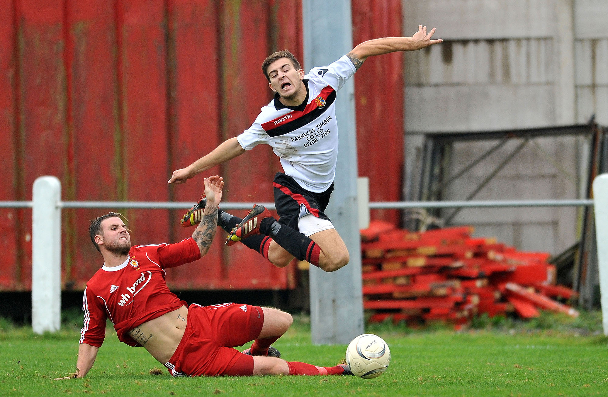 PLYMOUTH, ENGLAND - October 18th  2014 in Saltash, England.  Picture by: Sean Hernon, Mobile 07543 648286.  Walter C Parson Cup  2nd Round, Saltash United v Tavistock, Kimberley Stadium. Tavistock win 3-2 on
