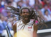 Dustin Brown (GER) playing against Rafael Nadal (ESP) in the second round or the Gentlemen’s Singles on Centre Court. The Championships 2015 at The All England Lawn Tennis Club, Wimbledon. Day 4 Thursday 02/07/2015. Credit: AELTC/Eddie Keogh