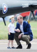 Duke and Duchess of Cambridge and Prince George at The royal International Air Tattoo at RAF Fairford in Gloucestershire