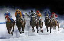 PHOTOGRAPH BY MARC ASPLAND.THE TIMES.3.2.08.The 101st running of the 'White Turf' - the European Snow Meeting 2008, on the frozen lake at St Moritz, Switzerland.