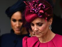 Duchess of Cambridge and Duchess of Sussex at Princess Eugenie's and Jack Brooksbank Royal Wedding at Windsor Castle