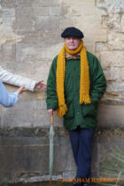 Sir Michael Morpurgo author of Warhorse (1982) at Exeter College on the first day of the 2023 FT Weekend Oxford Literary Festival, 25 March 2023. Morpurgo spoke about his charity Farms for City Children at the Peter Roberts Memorial Lecture in the Sheldonian Theatre. Photo © Graham Harrison.