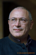 Exiled Russian businessman and opposition activist, Mikhail Khodorkovsky who in 2003 was believed to be the wealthiest man in Russia, before his talk ’The Russia Conundrum’ with Martin Sixsmith at the Sheldonian Theatre. The 2023 FT Weekend Oxford Literary Festival, Exeter College, Oxford, 28 March 2023. Photo © Graham Harrison.