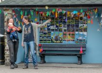 05/05/2014 Potter Sally Turner shows her bus shelter, depicting Millbrook