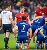 Jac Morgan (Captain Wales) and Michele Lamaro (Captain Italy) Italy v Wales.