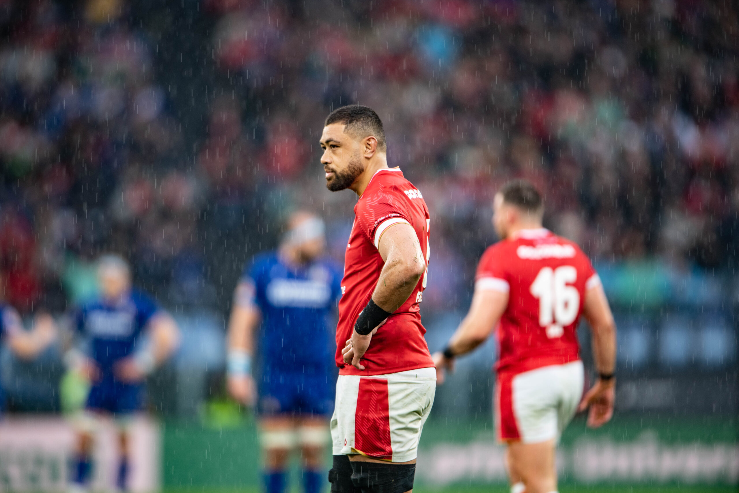 Taulupe Faletau. Wales rugby player.Italy v Wales, Stadio Olimpico, Rome Italy.
