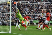 Newcastle Upon Tyne, England, 3rd February 2024.  Gabriel Osho of Luton Town heads to score during the Premier League match at St. James' Park, Newcastle Upon Tyne. Picture credit should read: Nigel Roddis / Sportimage