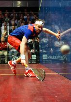 Nick Matthew (ENG) PSA World number 1 v James Willstrop (ENG) PSA ranked 5th in the world. 2014 Canary Wharf Classic. PSA World Tour Head to Head Grand Final.