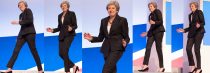 England, UK .3.10.2018. Birmingham . Dancing Queen Theresa May steps out to address the Conservative Party Conference .

Copyright © 2018 Andrew Wiard

T: +44 (0) 7973 219201
W: www.reportphotos.com