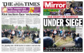 The Front pages of the Daily Mirror and Times newspapers featured Joel Goodman's work, which was shot specifically and only for editorial use. Photographs ©Joel Goodman