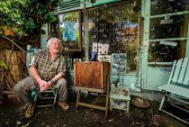 © Licensed to simonjacobs.com. 14/05/2014 London, UK. Bill Oddie photographed in his Hampstead garden, London. TV presenter Bill is supporting The Great Garden Give which asks people to measure the size of their garden and ‘pledge their plot’ via a website calculator that will suggest an affordable donation. 2.5p per square metre or £2.50 for the average-sized UK garden. Photo credit : Simon Jacobs
