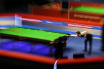 Judd Trump of England plays a shot during his quarter-final match against Barry Hawkins of England. Coral Welsh Open Snooker 2017, day 5 at the Motorpoint Arena in Cardiff, South Wales on Friday 17th February 2017.
pic by Andrew Orchard, Andrew Orchard sports photography.