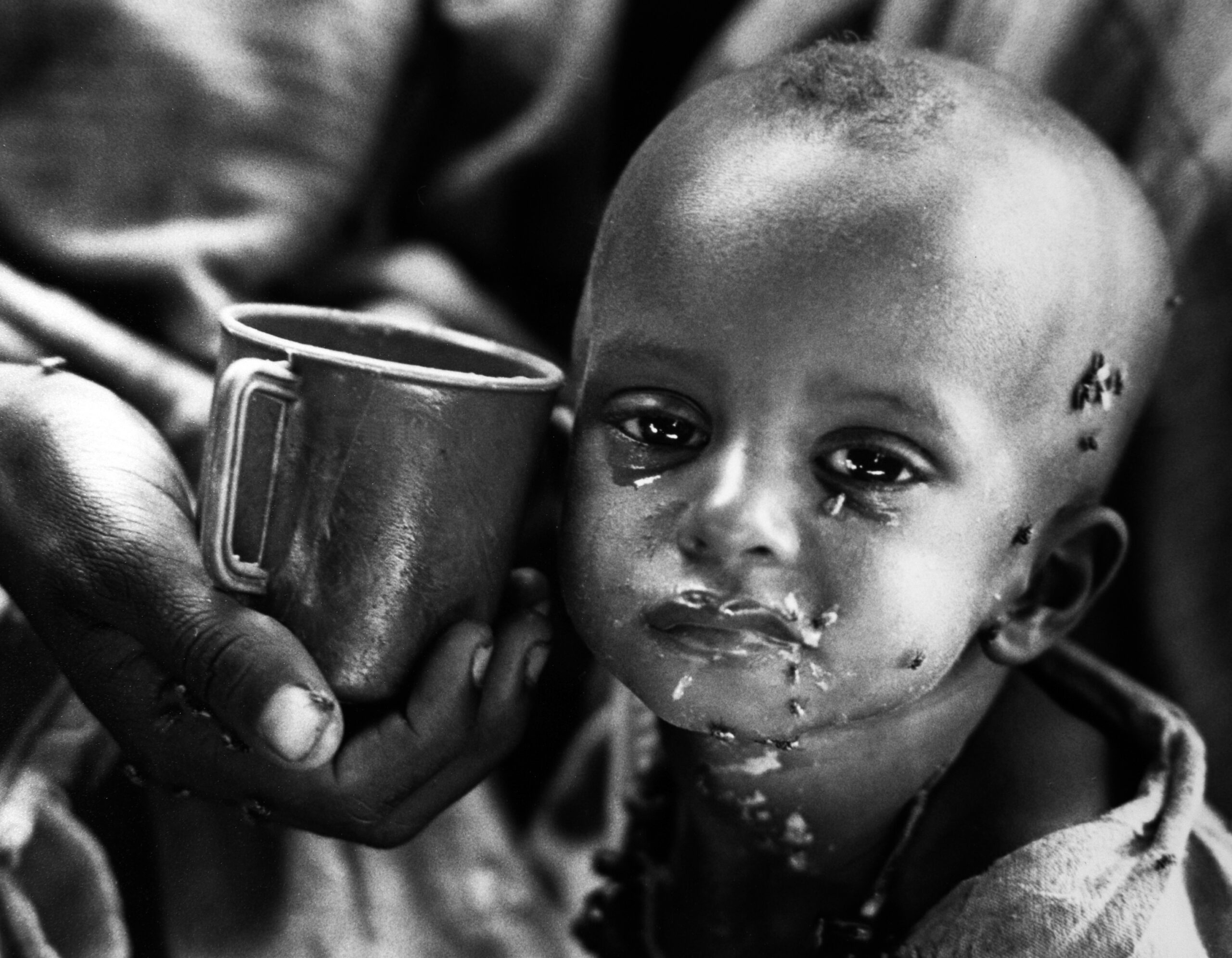 The famine in Southern Sudan in 1984. Photograph by Brian Harris